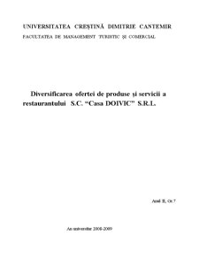 Diversificarea ofertei de produse și servicii a restaurantului SC Casa Doivic SRL - Pagina 2