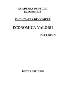 Recenzie Economica valorii de Paul Bran - Pagina 1