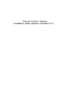 Proiectare, Contabilitatea, Analiza, Raportarea și Decontarea TVA - Pagina 1