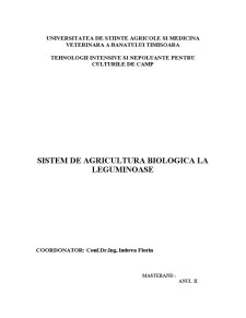 Sistem de agricultură biologică la leguminoase - Pagina 1