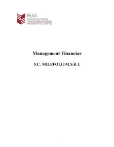 Management Financiar - SC Milefolum SRL - Pagina 1