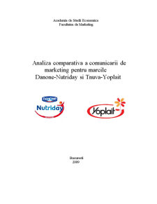 Analiza comparativă a comunicării de marketing pentru mărcile Danone-Nutriday și Tnuva-Yoplait - Pagina 1