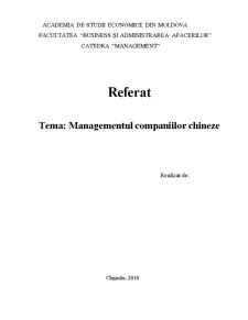Managementul Companiilor Chineze - Pagina 1