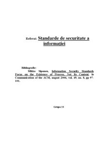 Standarde de Securitate a Informației - Pagina 1
