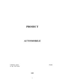 Proiect automobile - dinamica tracțiunii și ambreiajului pentru un automobil - Pagina 1