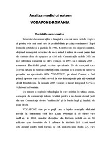 Analiza Mediului Extern VODAFONE-ROMÂNIA - Pagina 1