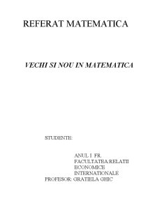 Vechi și nou în matematică - Pagina 1