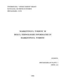 Marketingul Turistic și Rolul IT în Marketingul Turistic - Pagina 1