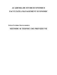 Metode și tehnici de previziune macroeconomică - Pagina 1