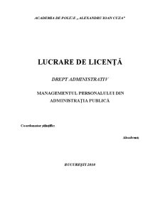 Drept administrativ - managementul personalului din administrația publică - Pagina 1