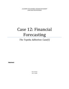 Case 12 - financial forecasting - the Topeka Adhesives case - Pagina 1