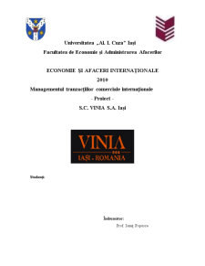 Tranzacții SC Vinia SA Iași - Pagina 1