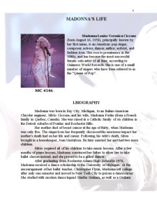 Madonna's Life - Pagina 1