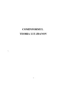 Cominformul - Teoria lui Jdanov - Pagina 1