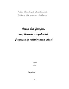 Criza din Georgia - implicarea președenției franceze în soluționarea crizei - Pagina 1