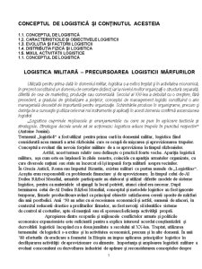 Conceptul de Logistică și Conținutul Acesteia - Pagina 1