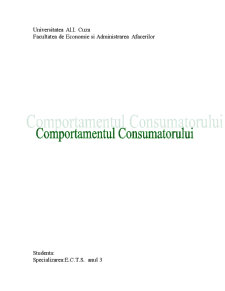 Comportamentul consumatorului - Pagina 1