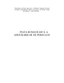 Piața românească a asigurărilor de persoane - Pagina 1