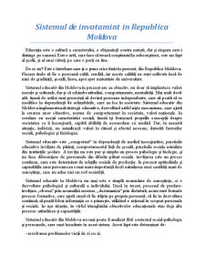 Sistemul de învățământ în Republica Moldova - Pagina 1