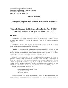 Limbaje de Programare și Baze de Date - Pagina 1