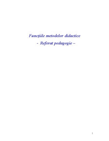 Funcțiile Metodelor Didactice - Pagina 1
