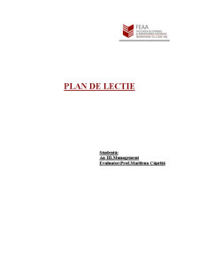 Plan de lecție - elaborarea programului economic - Pagina 1