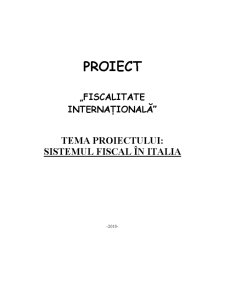 Sistemul Fiscal în Italia - Pagina 1