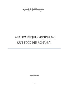 Analiza pieței fast-food din România - Pagina 1