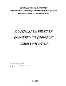 Business Letters în Company to Company Communication - Pagina 1