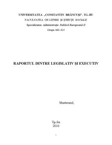 Raportul dintre Legislativ și Executiv - Pagina 1