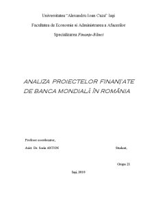 Analiza Proiectelor Finanțate de Banca Mondială în România - Pagina 1