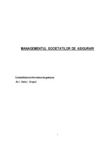 Managementul societăților de asigurări - Pagina 1