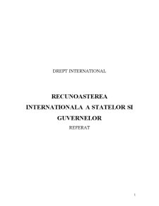 Recunoașterea internațională a statelor și guvernelor - Pagina 1