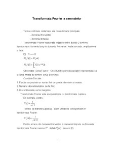 Transformata Fourier a semnalelor - Pagina 1