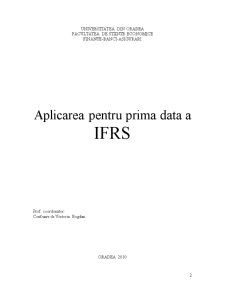 Aplicarea pentru Prima Dată a IFRS - Pagina 2