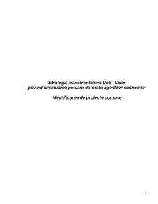 Strategie transfrontalieră Dolj - Vidin privind diminuarea poluării datorate agenților economici - identificarea de proiecte comune - Pagina 1