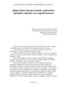 Relația dintre educația formală, nonformală și informală - competiție sau complementaritate - Pagina 1
