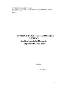 Analiza bugetului României pe perioada 2000-2008 - Pagina 1