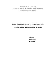 Rolul FMI în Contextul Crizei Actuale - Pagina 1