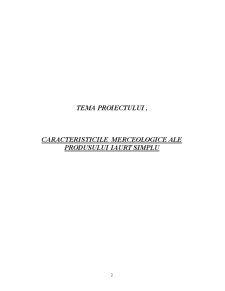 Caracteristicile Merceologice ale Produsului Iaurt Simplu - Pagina 2