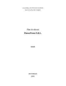 Plan de Afaceri Flowerpower SRL - Pagina 1