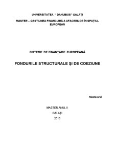 Fondurile Structurale și de Coeziune - Pagina 1