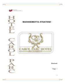 Management Strategic - Carol Parc Hotel - Pagina 1