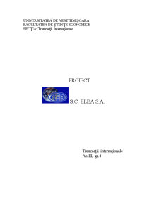 Operatiunea de Export la SC Elba SA - Pagina 1