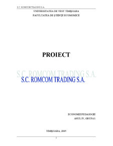 Operațiunea de export la Romcom Tradind - Pagina 1