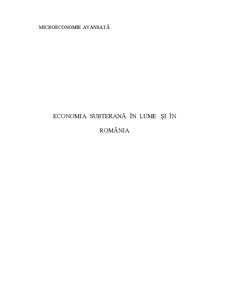 Economia Subterană în Lume și în România - Pagina 1