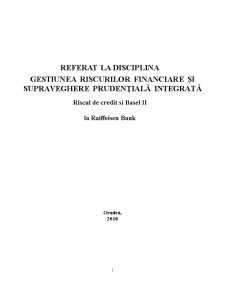 Riscul de credit și Basel II la Raiffeisen Bank - Pagina 1