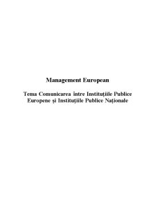 Comunicarea între Instituțiile Publice Europene și Instituțiile Publice Naționale - Pagina 1