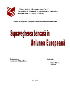 Supravegherea bancară în UE - Pagina 1