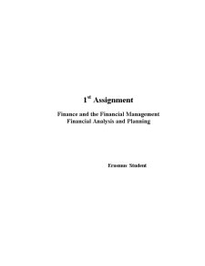 Finance and The Financial Management - Financial Analysis and Planning - Pagina 1
